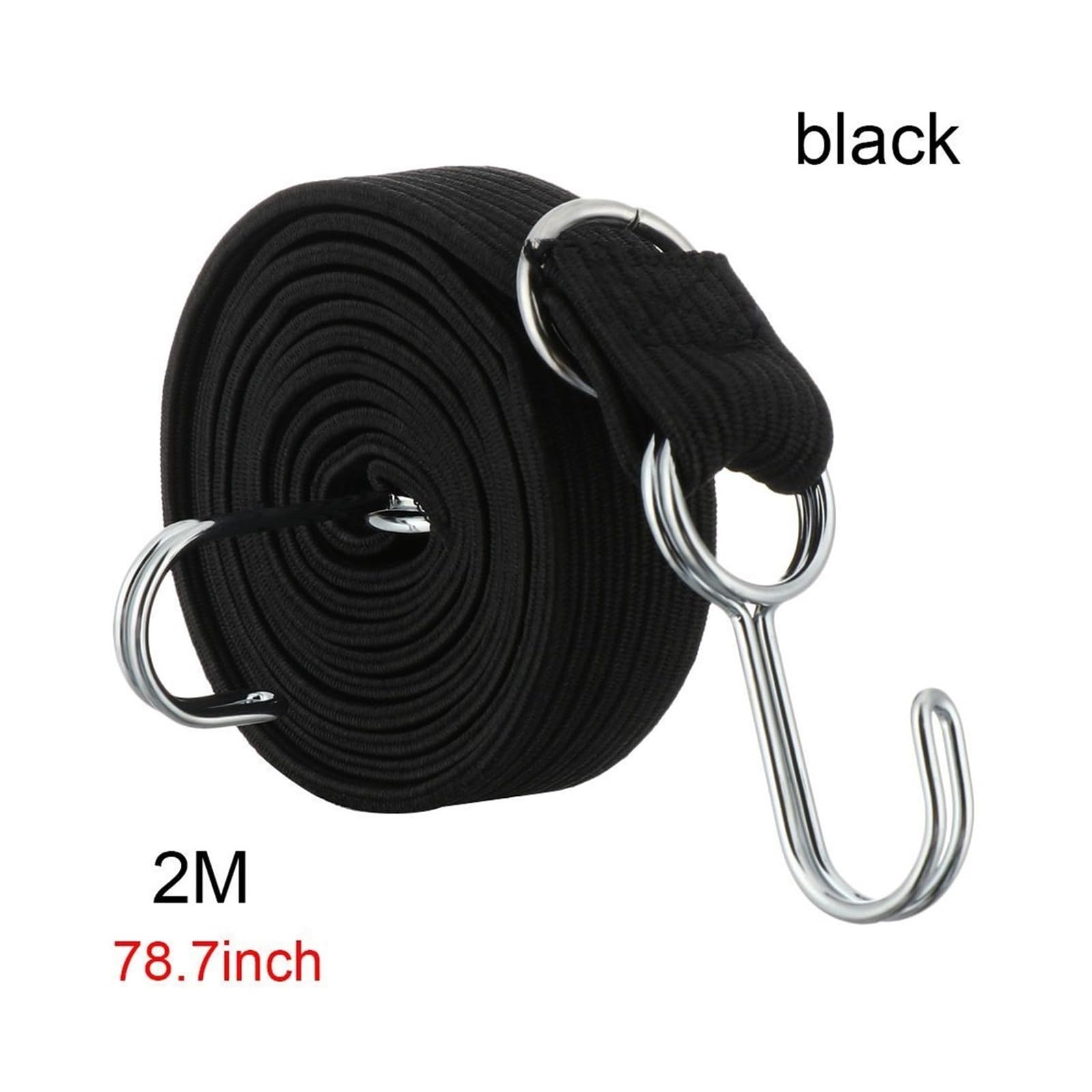 Ratschengurte, Gummibänder Gummi Lugga Seil Schnur Haken Fahrräder Seil Krawatte Fahrrad Lugga Dach Rack Strap Feste Band Haken Auto Zubehör(Black-2M) von EBAYTV