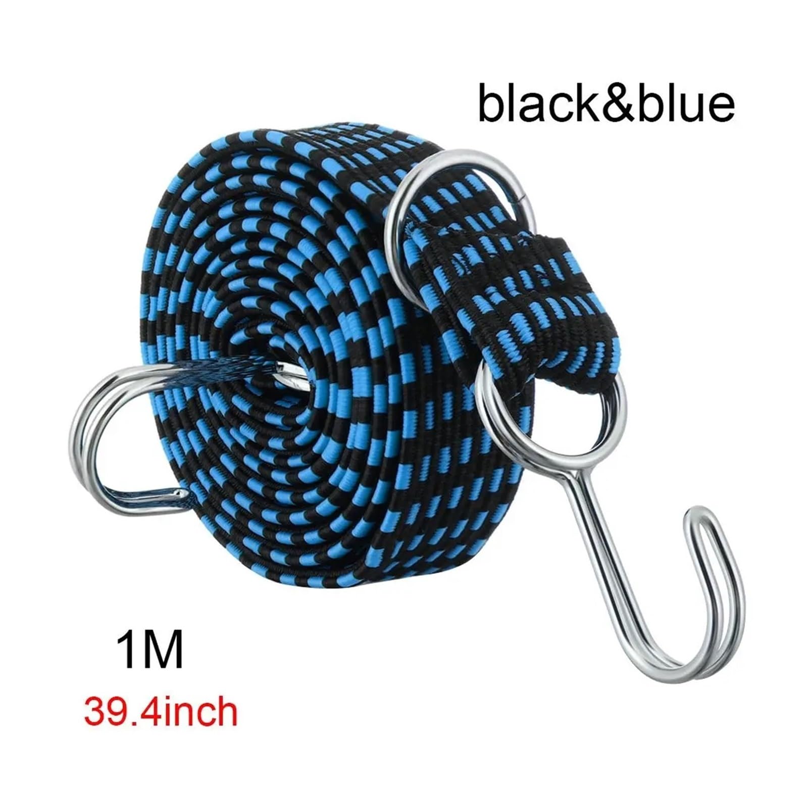 Ratschengurte, Gummibänder Gummi Lugga Seil Schnur Haken Fahrräder Seil Krawatte Fahrrad Lugga Dach Rack Strap Feste Band Haken Auto Zubehör(Black blue-1M) von EBAYTV