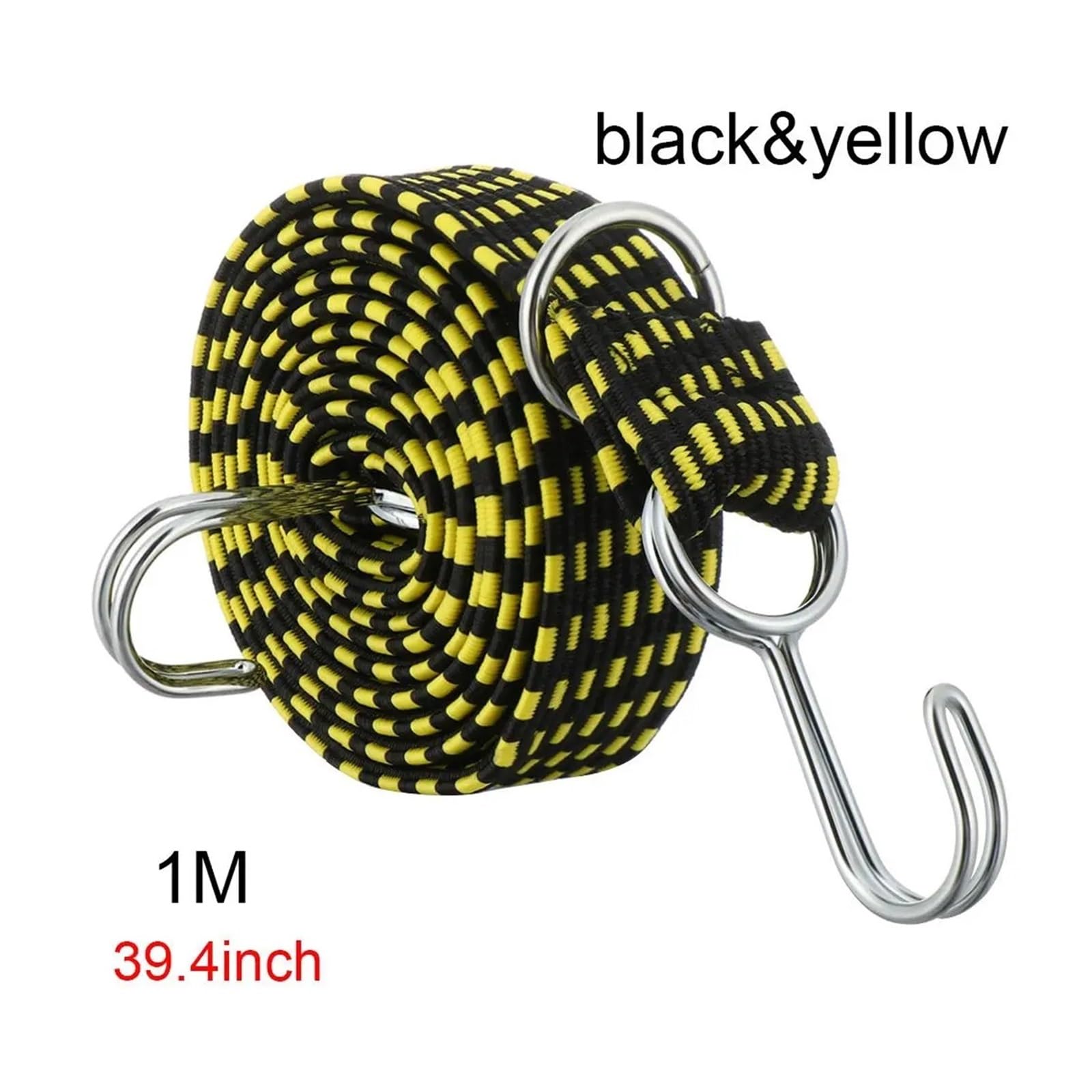 Ratschengurte, Gummibänder Gummi Lugga Seil Schnur Haken Fahrräder Seil Krawatte Fahrrad Lugga Dach Rack Strap Feste Band Haken Auto Zubehör(Black yellow-1M) von EBAYTV