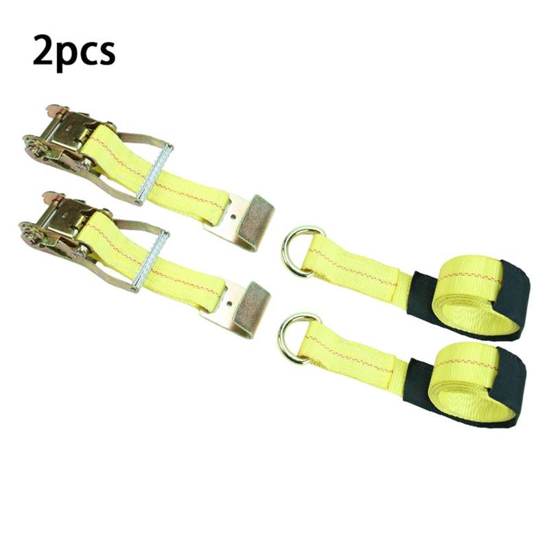 Ratschengurte, Ratschen-Spanngurte-Set, Reifengurte, Auto-Spanngurte mit Karabinerhaken for Pkw-LKW-Anhänr(Yellow-1) von EBAYTV