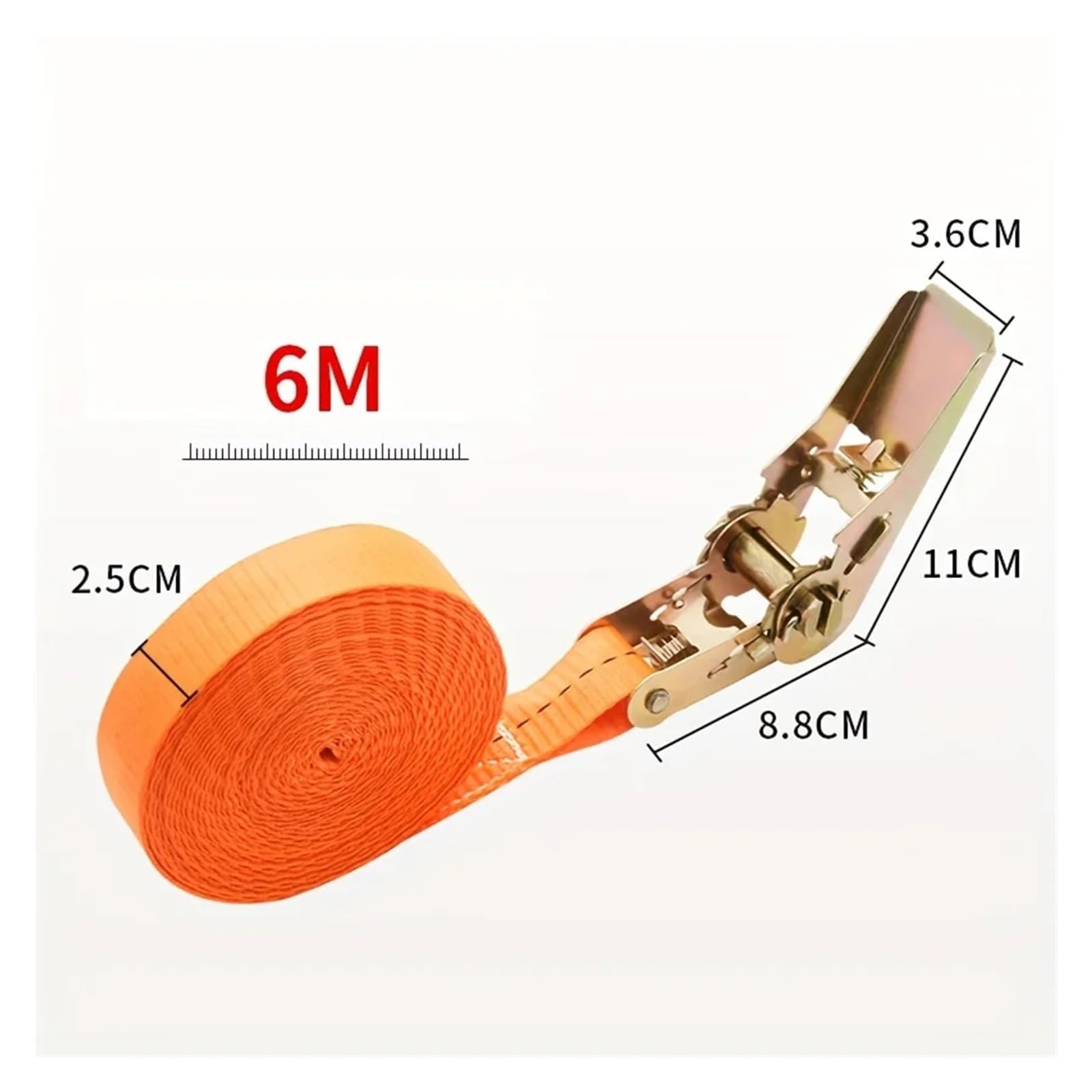 Ratschengurte, Robuster Ratschengurt for die Frontladung von Pkw und LKW mit Metallschnalle – verstellbare, sichere Befestigung for den sicheren Transport von päck(6M) von EBAYTV