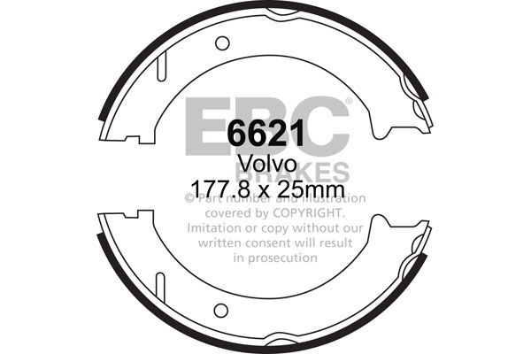 Bremsbackensatz Hinterachse EBC Brakes 6621 von EBC Brakes