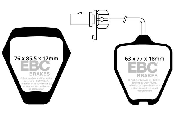 Bremsbelagsatz, Scheibenbremse Vorderachse EBC Brakes DP31094C von EBC Brakes
