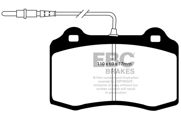 Bremsbelagsatz, Scheibenbremse Vorderachse EBC Brakes DP41031/2R von EBC Brakes