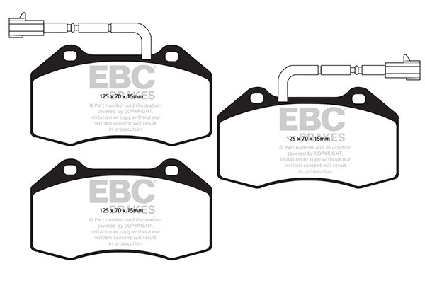 Bremsbelagsatz, Scheibenbremse Vorderachse EBC Brakes DP42021/2R von EBC Brakes