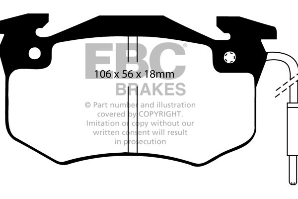 Bremsbelagsatz, Scheibenbremse Vorderachse EBC Brakes DP489 von EBC Brakes