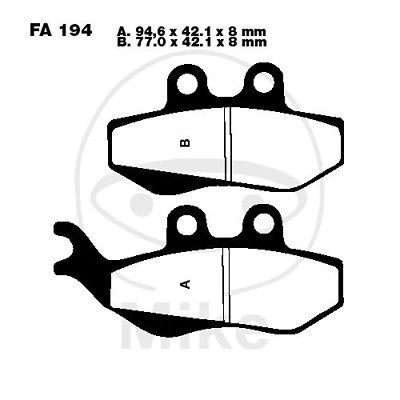 Bremsbeläge vorne Piaggio Hexagon LXT 180 1998-1999 Bremsbeläge vorne Piaggio Hexagon LXT 180 1998-1999 von EBC