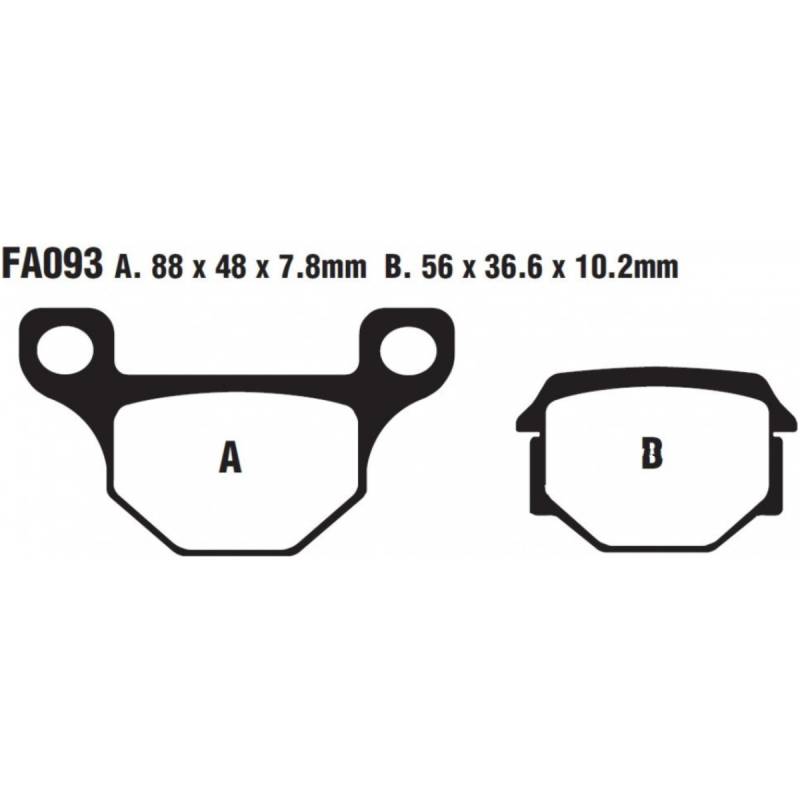 Ebc sfa093 bremsbeläge bremsklotz standard scooter von EBC