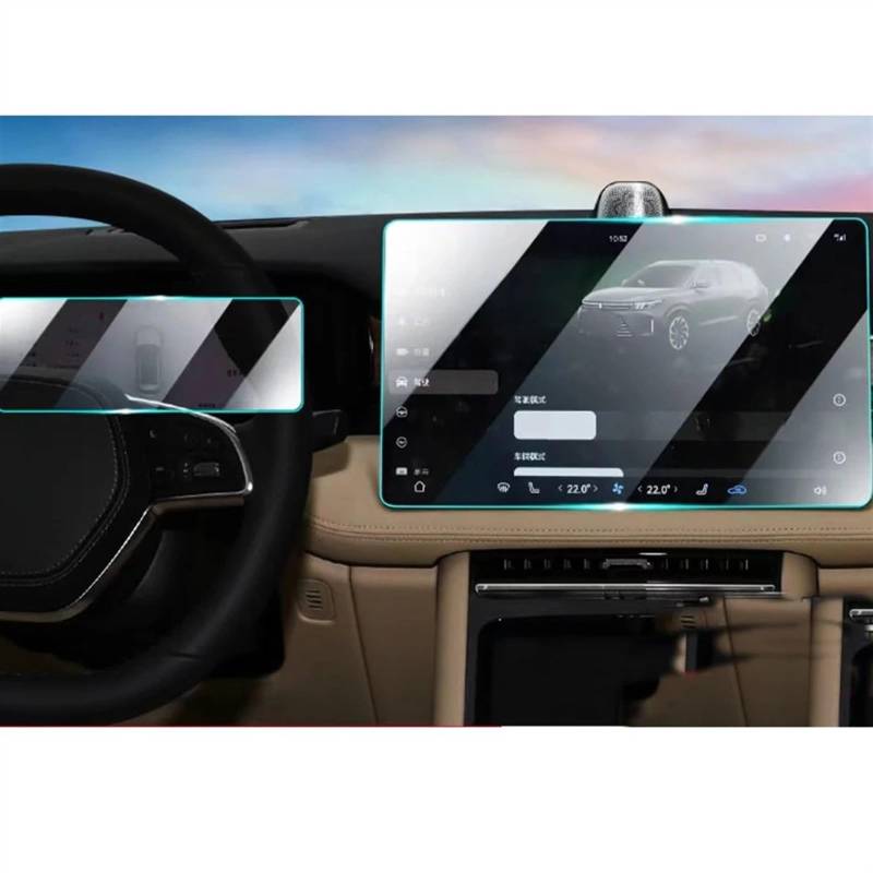 EBDFGHK Cockpit Schutzfolie Kompatibel Mit Aito Für M5 Für M7 2022 2023 Autonavigationsinstrument-Bildschirmschutzfolie Ive-Film Armaturenbrett-Monitor-Schutzfolie(Dashboard and GPS) von EBDFGHK
