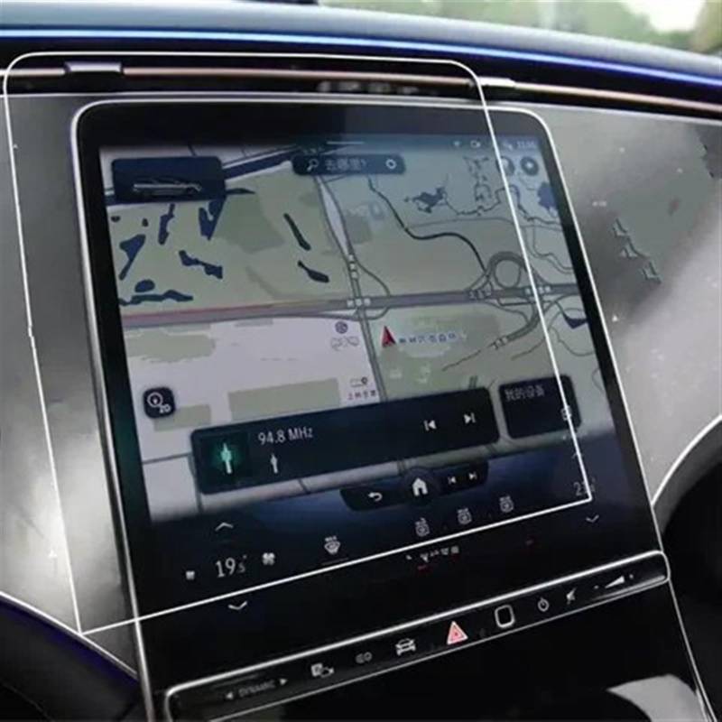 EBDFGHK Cockpit Schutzfolie Kompatibel Mit Benz Für Eqe 350 2022 Autonavigations-Displayschutzfolienaufkleber Displayschutzfolie Aus Gehärtetem Glas Autozubehör(GPS) von EBDFGHK