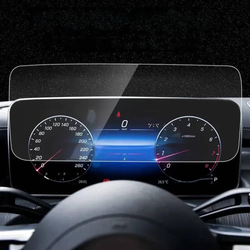 EBDFGHK Cockpit Schutzfolie Kompatibel Mit Benz Für Eqe 350 2022 Autonavigations-Displayschutzfolienaufkleber Displayschutzfolie Aus Gehärtetem Glas Autozubehör(Instrument Panel) von EBDFGHK