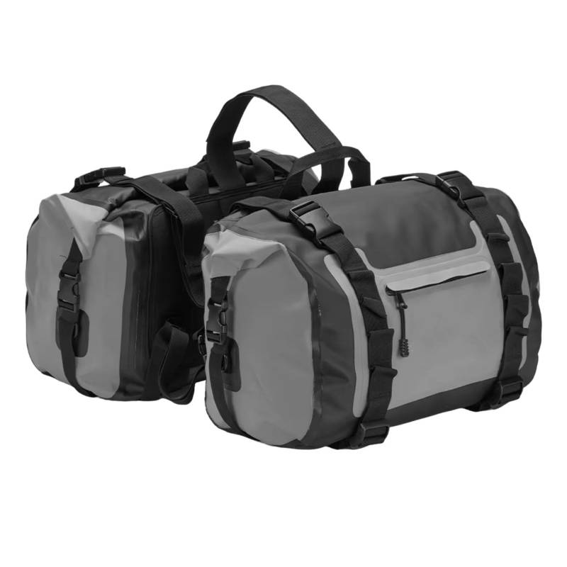 EBDFGHK Motorrad Satteltasche Kompatibel Mit R1200ST Motorrad Satteltaschen Aufbewahrungstasche Reisetasche Wasserdicht 50 L Seesack Motor Seitentasche Universell Abnehmbar(Gray) von EBDFGHK