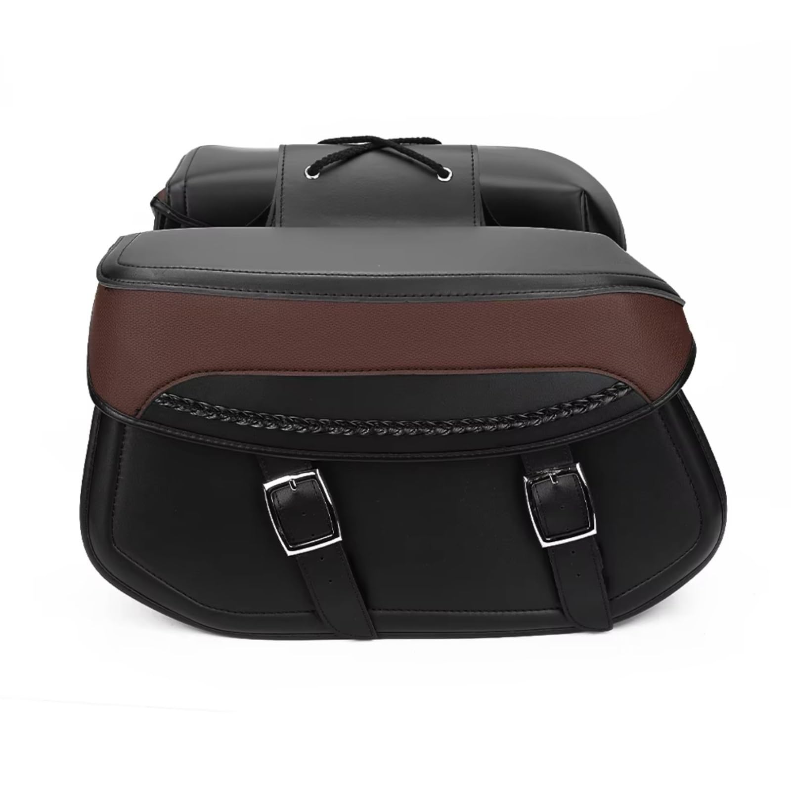 EBDFGHK Motorrad Satteltasche Kompatibel Mit Sportster Für Softail Für Touring Taschen Motorrad Satteltasche Seitentasche Universal Wasserdichtes Reisepaket Gepäck Universal Abnehmbar(Brown) von EBDFGHK