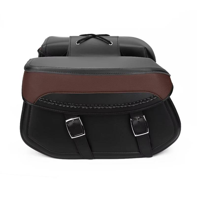 EBDFGHK Motorrad Satteltasche Kompatibel Mit Sportster Für Softail Für Touring Taschen Motorrad Satteltasche Seitentasche Universal Wasserdichtes Reisepaket Gepäck Universal Abnehmbar(Brown) von EBDFGHK