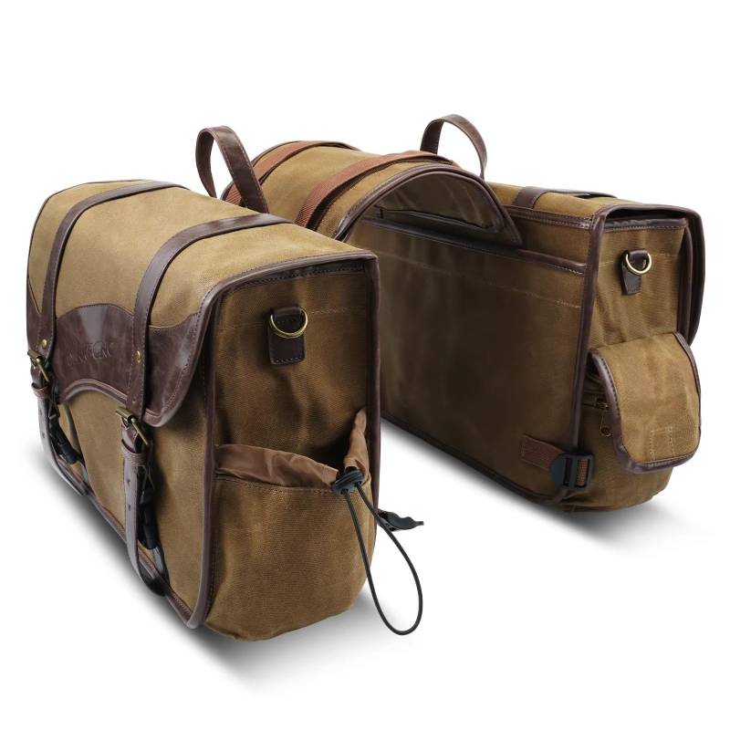 EBDFGHK Motorrad Satteltasche Kompatibel Mit Yamaha Für Suzuki ATV Motorrad Satteltasche Universal Seitentaschen Wasserdicht Groß Für Kapazität Moto Pack Universal(Brown) von EBDFGHK