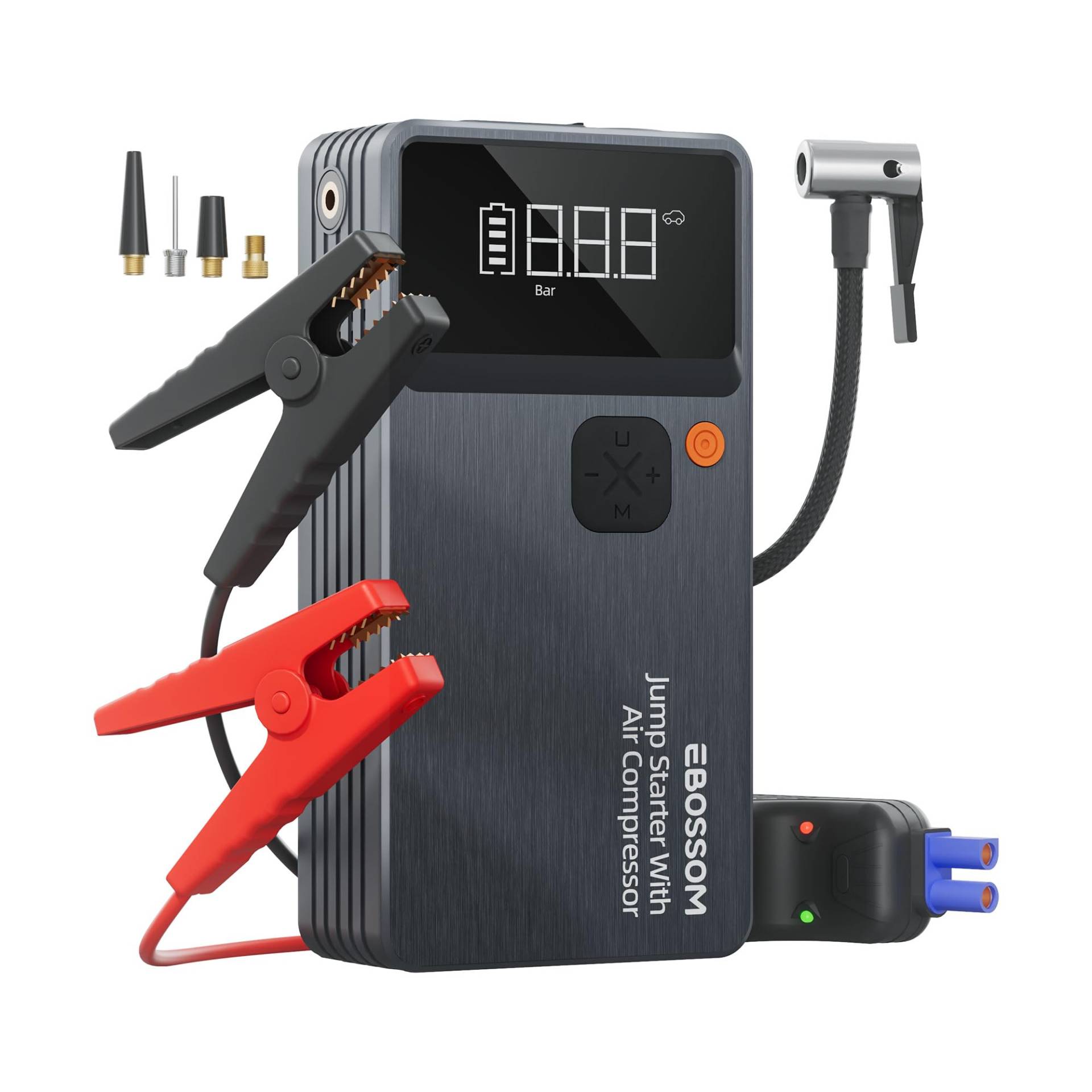 Starthilfe Powerbank für PKW mit 10-in-1-portablem Luftkompressor,Powerpack kfz Booster mit 12000 mAh,Auto Jump Starter-Batterie mit LED Lampe und USB-C Ladung,Reiseset und Notfallwerkzeug Starthilfe Powerbank für PKW mit 10-in-1-portablem Luftkompressor,Powerpack kfz Booster mit 12000 mAh,Auto Jump Starter-Batterie mit LED Lampe und USB-C Ladung,Reiseset und Notfallwerkzeug von EBOSSOM