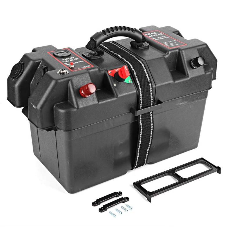Batteriekasten Boot Motor Power Center Station Kunststoff Minnkota Trolling Motor Power Center Station Batteriebox Usb- & 12V-Ladeanschluss Batteriebox-Kit Mit Batteriebox von EBTOOLS