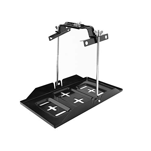 Batterieträger, Universal-Autobatterieträger aus Metall Halter für Autobatterien mit verstellbarer Halteklammer Kit Halterungssatz Kit für Autos Boote Batterieträger, Universal-Autobatterieträger aus Metall Halter für Autobatterien mit verstellbarer Halteklammer Kit Halterungssatz Kit für Autos Boote von EBTOOLS