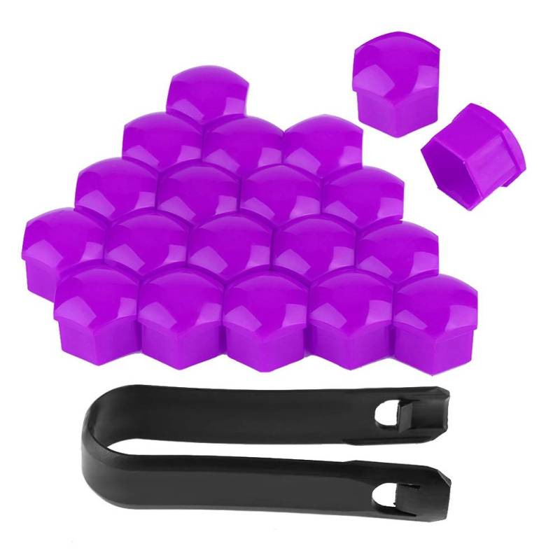 EBTOOLS Auto-Radmutter-Felgenabdeckungen 20pcs 17mm Mutter Auto-Radmutterkappen Auto-Nabenschraube Bolzenkopfschutz Anti-Diebstahl-Abdeckungen(Violett) von EBTOOLS