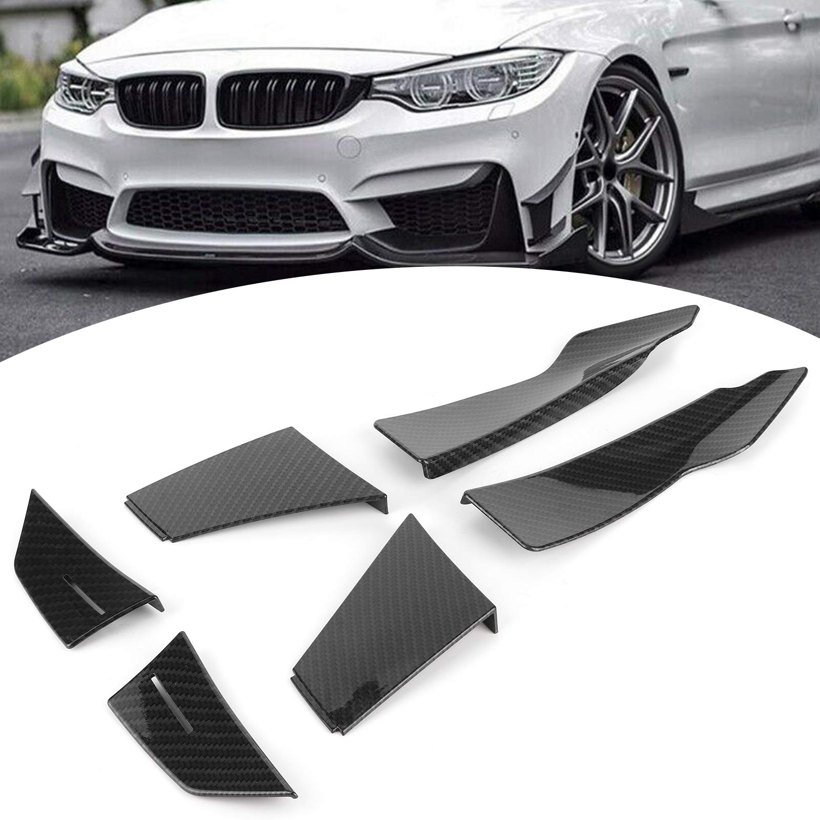 EBTOOLS Frontsplitter, Paar Frontlippensplitter Stoßstangenseitenrippen Carbon-Karosserie-Spoilerschutz Splitter-Spoiler Passend für 3er F80 M3 15-19 EBTOOLS Frontsplitter, Paar Frontlippensplitter Stoßstangenseitenrippen Carbon-Karosserie-Spoilerschutz Splitter-Spoiler Passend für 3er F80 M3 15-19 von EBTOOLS