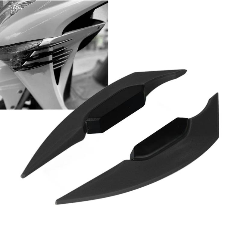 Motorrad Side Winglet 1 Paar Motorrad Aerodynamic Winglet Side Air Deflector Aerodynamic Wing Spoiler Universal für Motorrad Elektrofahrräder(Schwarz) von EBTOOLS
