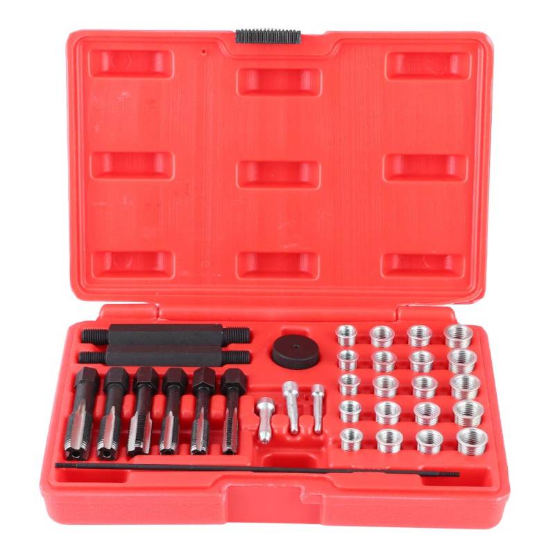 EBTOOLS Glühkerzen Reparatursatz-Zündkerzengewinde Reparatursatz Glühkerzen Gewinde Reparatur Satz 33 Stücke Glühkerze Thread Repair Kit Tap Insert Treiberhandbuch Pin Thread Insert von EBTOOLS