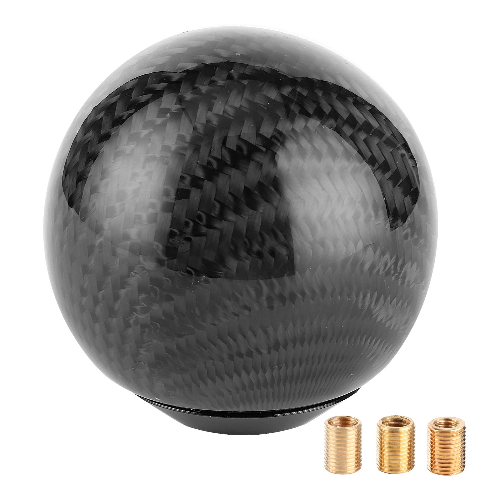 EBTOOLS Rundkugel-Schaltknauf, Auto-Schaltknauf mit Adaptern Universal Black Carbon Fiber Schalthebelkopf Autozubehör EBTOOLS Rundkugel-Schaltknauf, Auto-Schaltknauf mit Adaptern Universal Black Carbon Fiber Schalthebelkopf Autozubehör von EBTOOLS