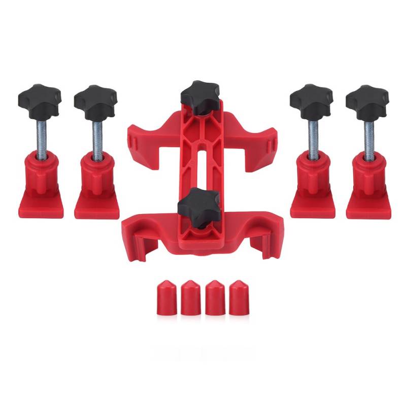 Für Universal Arretierung Nockenwelle - Cam Lock Tool, 9 Stücke Auto Auto Dual Cam Clamp Nockenwelle Motorsteuerung Kettenrad Zahnrad Locking Tool Kit (Rot) von EBTOOLS
