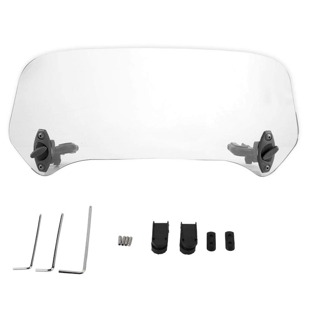 Für Windschild Motorrad - Motorrad Scheibe - Windschutzscheibe Luftabweiser, Universal Motorcycle Modified Windschutzscheibe Windschutzscheibe Spoiler Luftabweiser(Transparent) von EBTOOLS