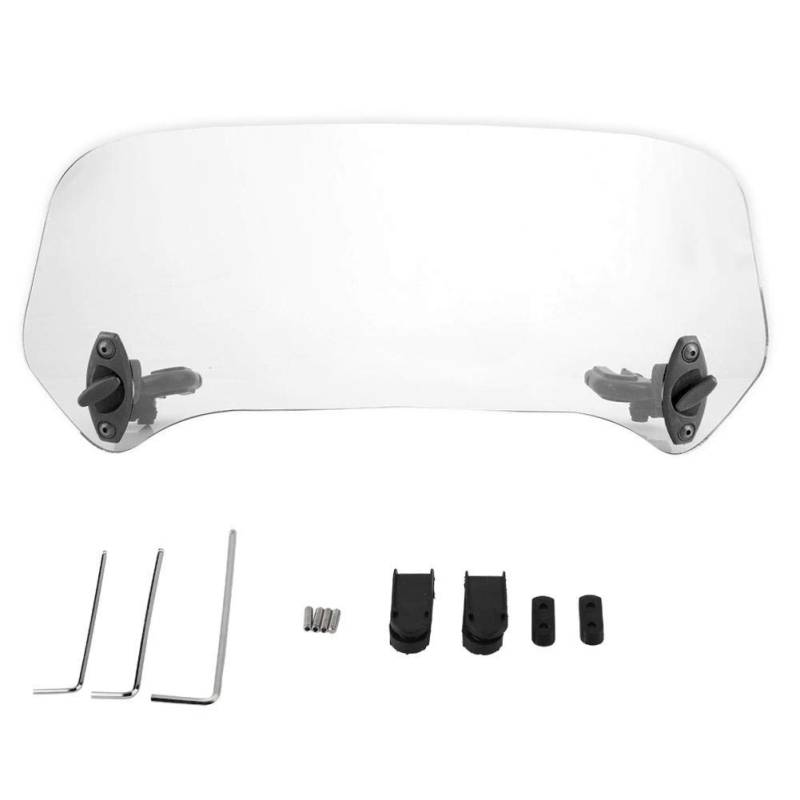 Für Windschild Motorrad - Motorrad Scheibe - Windschutzscheibe Luftabweiser, Universal Motorcycle Modified Windschutzscheibe Windschutzscheibe Spoiler Luftabweiser(Transparent) von EBTOOLS