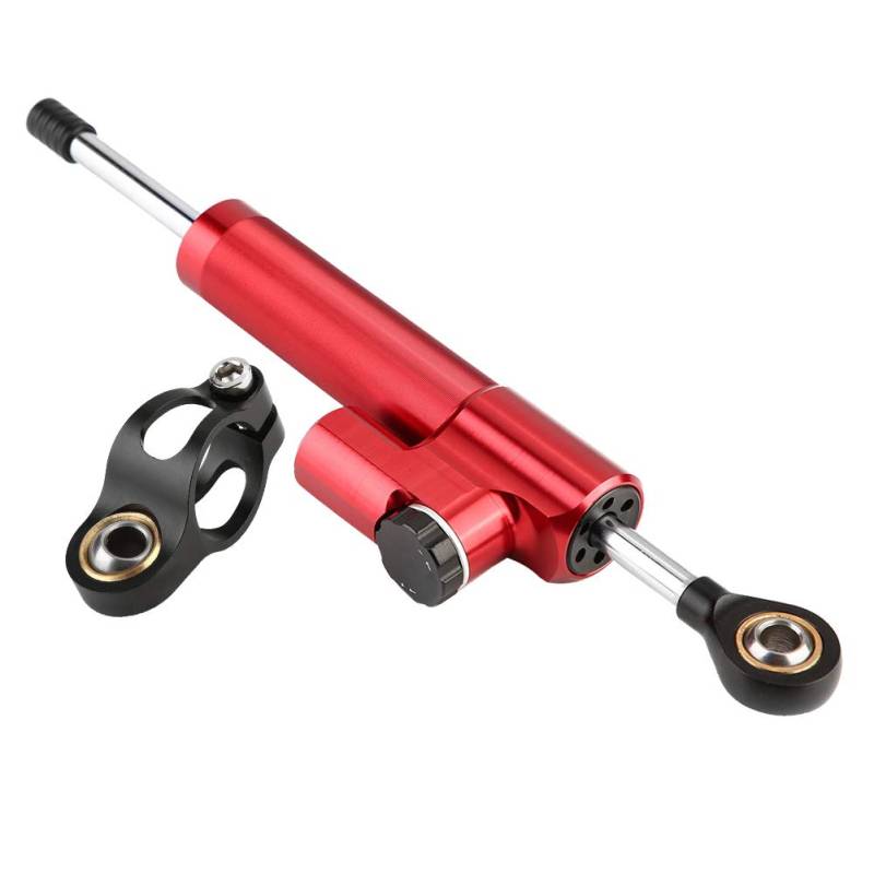 Motorrad Lenkungsdämpfer Motorrad Dämpfer Stabilisator Motorrad Stabilisator Lenkung Dämpfer Universal Motorrad Aluminiumlegierung Lenkungsdämpferstabilisator (Rot & Schwarz) von EBTOOLS