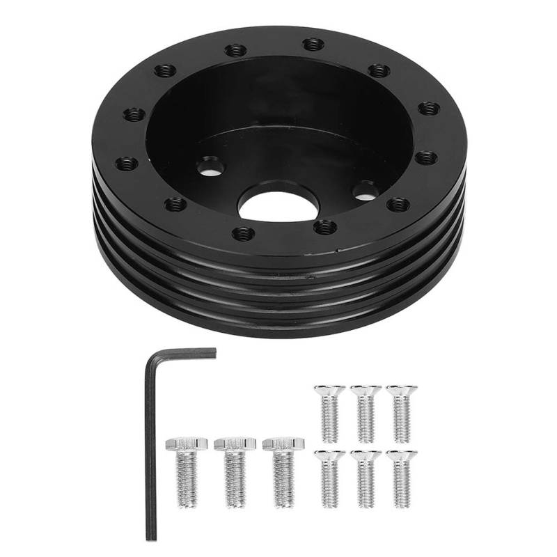 Mustang 79A 93 Adapter Steering-79A 93 Adapter Steering-Spacer Set, 1In Aluminium Alloy Lenkradnabe Spacer Zubehör Für 5 6 Loch Räder Auf 3 Loch Adapter(Schwarz) von EBTOOLS