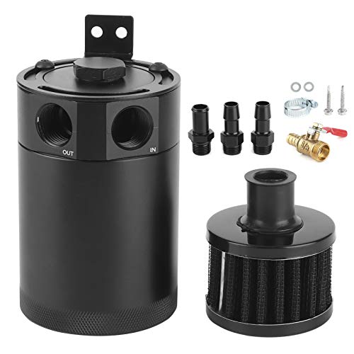 Öl Catch Tank Reservoirtank Universal Ölauffangbehälter mit 2 Anschlüssen und Ablassventil Entlüftungsventil mit Schwallblechen 5oz Kapazität von EBTOOLS