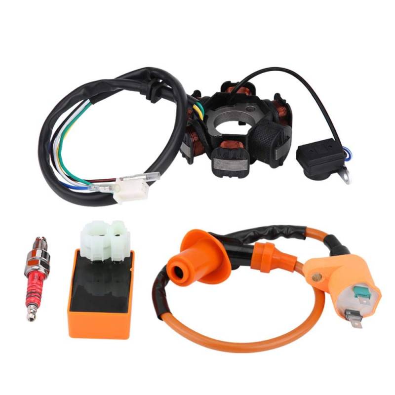 Racing Zündspule CDI Zündkerze Magneto Stator Kit Fit für GY6 125ccm 150ccm Moped Scooter von EBTOOLS