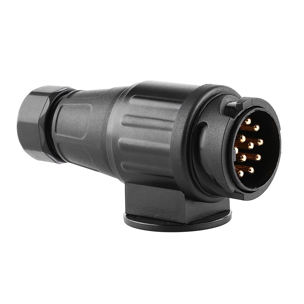 Stecker 13 Polig Für Pkw Anhänger Metall-13-Poliger Anhängerstecker, 12V 13-Poliger Elektrischer Anhängerstecker Aus Kunststoff 13-Poliger Kabelsteckeradapter Schwarz Stecker 13 Polig Für Pkw Anhänger Metall-13-Poliger Anhängerstecker, 12V 13-Poliger Elektrischer Anhängerstecker Aus Kunststoff 13-Poliger Kabelsteckeradapter Schwarz von EBTOOLS