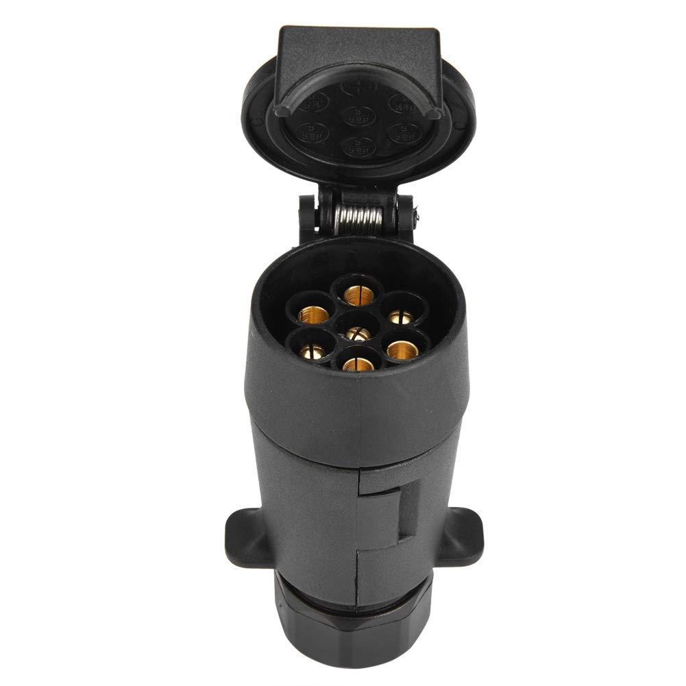 Stecker 7-polig 12 V Anhänger-Stecker 7 poliger Anhängerstecker 12V 7 Pin Trailer Socket Plug Adapter 7-polige Kabelstecker Steckverbinder Adapter für Caravan-Anhängevorrichtung Stecker 7-polig 12 V Anhänger-Stecker 7 poliger Anhängerstecker 12V 7 Pin Trailer Socket Plug Adapter 7-polige Kabelstecker Steckverbinder Adapter für Caravan-Anhängevorrichtung von EBTOOLS