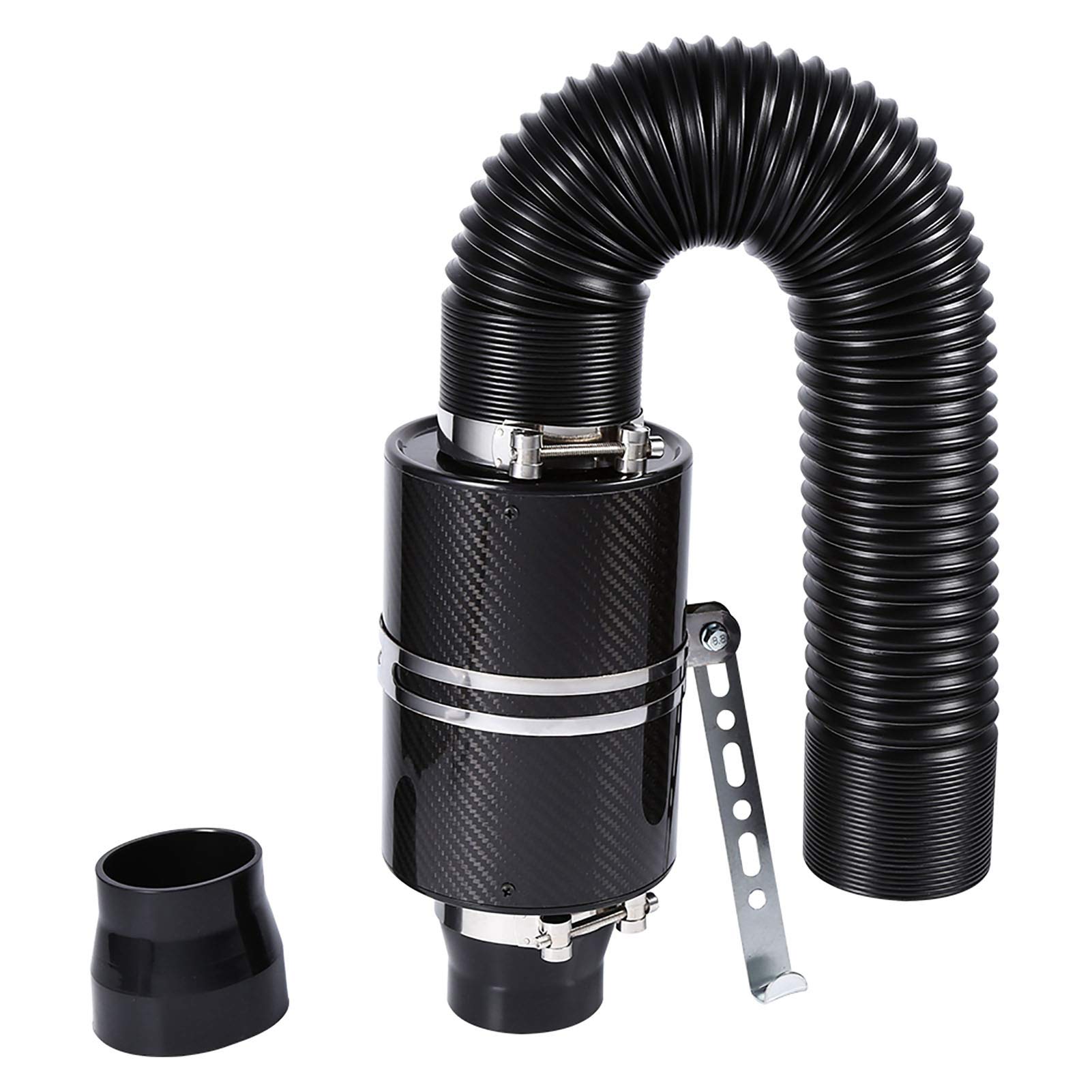 Universal Ansaugfilter Kohlefaser Kaltluftfilter Induktion Kit 7 cm Auto Luftmotor Luftfilter Luftansaugfilter-Kit mit flexiblen, Auto Aluminium Pipe Power Flow Kit für die meisten Autos von EBTOOLS