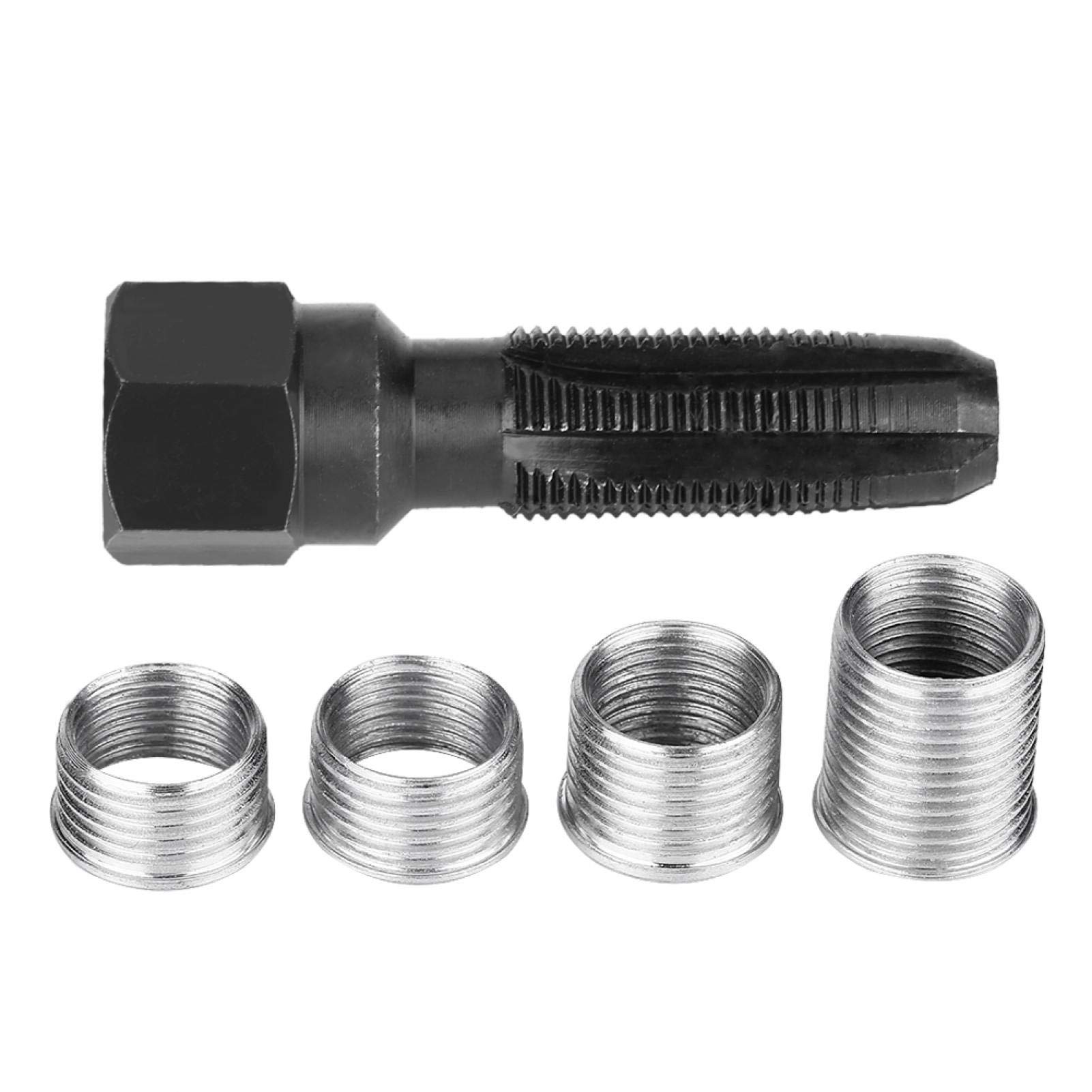Kit Reparation Bougie M14-Zündkerzengewindeeinsatz Zapfhahn Ersetzen Sie Professionelle 5-Teilige Zündkerzengewindebohrer Aus Kohlenstoffstahl Mit Einsätze Für 14-Mm-Zündkerzen Kit Reparation Bougie M14-Zündkerzengewindeeinsatz Zapfhahn Ersetzen Sie Professionelle 5-Teilige Zündkerzengewindebohrer Aus Kohlenstoffstahl Mit Einsätze Für 14-Mm-Zündkerzen von EBTOOLS