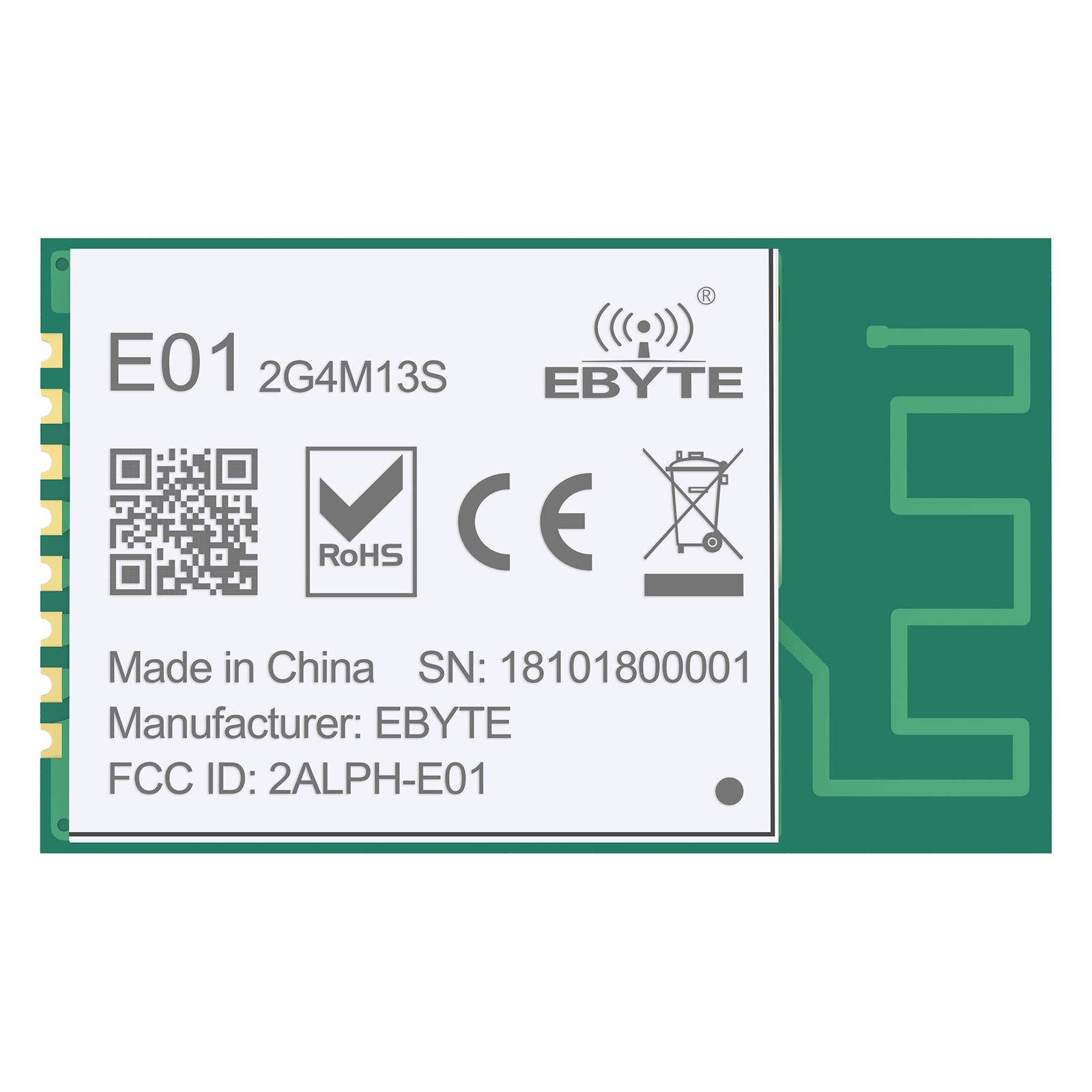 E01-2G4M13S nRF24L01 PA LNA, 2,4 GHz, 13 dBm, kabellos, SPI, 2,4 GHz, ebyte nRF24L01P RF24L01P, RF-Funksender und Empfänger, PCB-Antenne E01-2G4M13S nRF24L01 PA LNA, 2,4 GHz, 13 dBm, kabellos, SPI, 2,4 GHz, ebyte nRF24L01P RF24L01P, RF-Funksender und Empfänger, PCB-Antenne von EBYTE