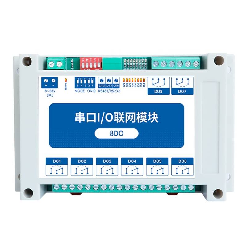 EBYTE ModBus RTU Serial IO Modul RS485 Schnittstelle 8DO 8 digitale Ausgänge MA01-XXCX0080 Schieneninstallation 8~28 V DC von EBYTE