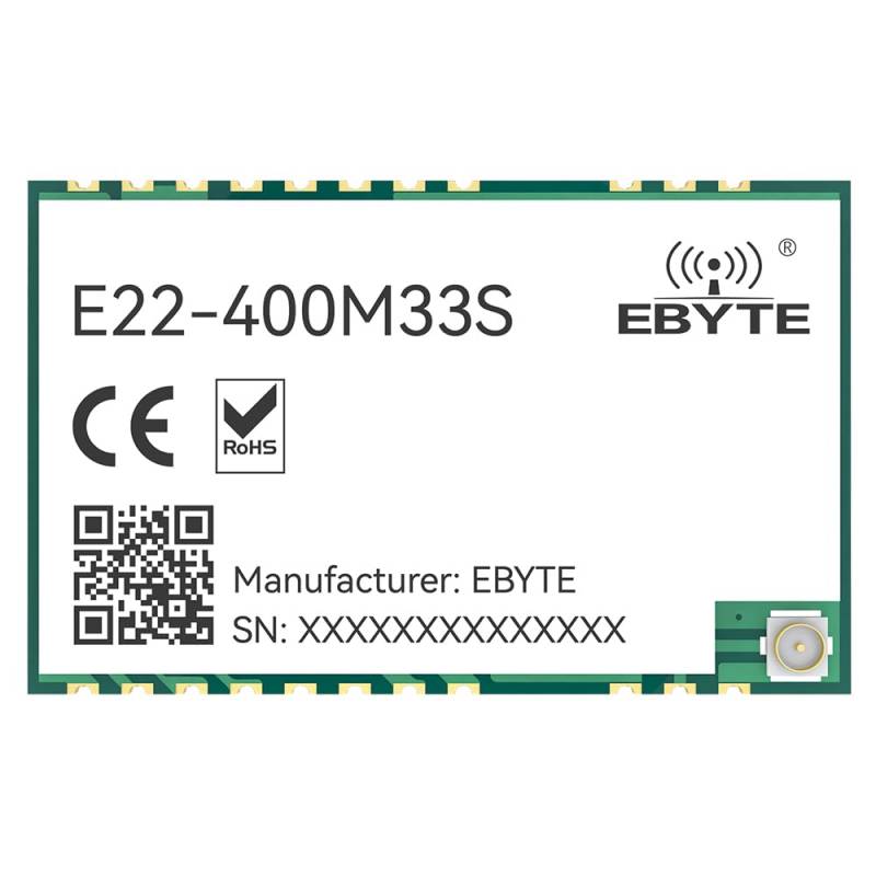 EBYTE SX1268 433 MHz Lora Wireless RF Transceiver Modul E22-400M33S Low Power 33 dbm Long Distance 16KM SMD IPEX/Stempellöcher von EBYTE