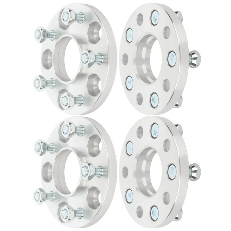 ECCPP 4 Stück 15 mm Spurverbreiterung 5 x 4,5 5 x 114,3 Radabstandshalter Adapter-Set mit M 12 x 1,25 66,1 mm Nabenbohrung für 240SX 300ZX 350Z 370Z Altima EX35 EX37 FX35 FX37 G37 5 Lug Silber von ECCPP