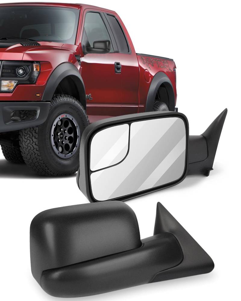 ECCPP Black Manual adjusted Side View Mirror Tow Towing Mirrors Left & Right Pair Set for 94-01 Dodge Ram 1500, 94-02 Ram 2500 3500 Truck by ECCPP von ECCPP