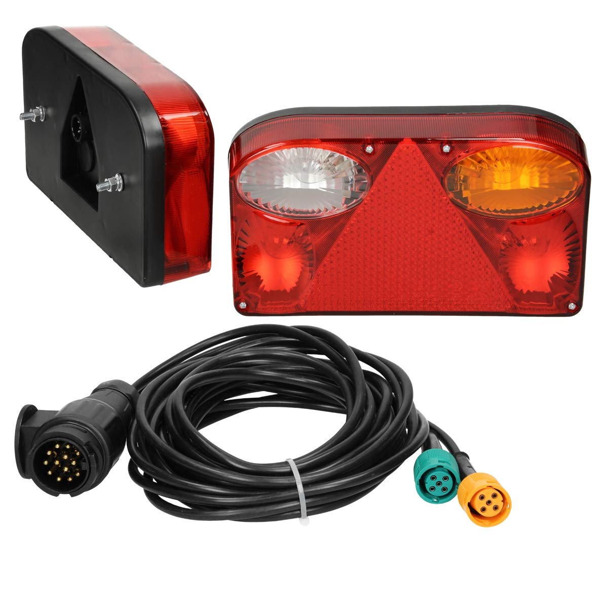 ECD Germany Rückleuchten Satz für Anhänger - 12 V - mit E11 Prüfzeichen - verkabelt mit 13 poligem Stecker - 5 m Kabel - wasserdicht - Rücklicht Anhängerbeleuchtung Heckleuchten ECD Germany Rückleuchten Satz für Anhänger - 12 V - mit E11 Prüfzeichen - verkabelt mit 13 poligem Stecker - 5 m Kabel - wasserdicht - Rücklicht Anhängerbeleuchtung Heckleuchten von ECD Germany