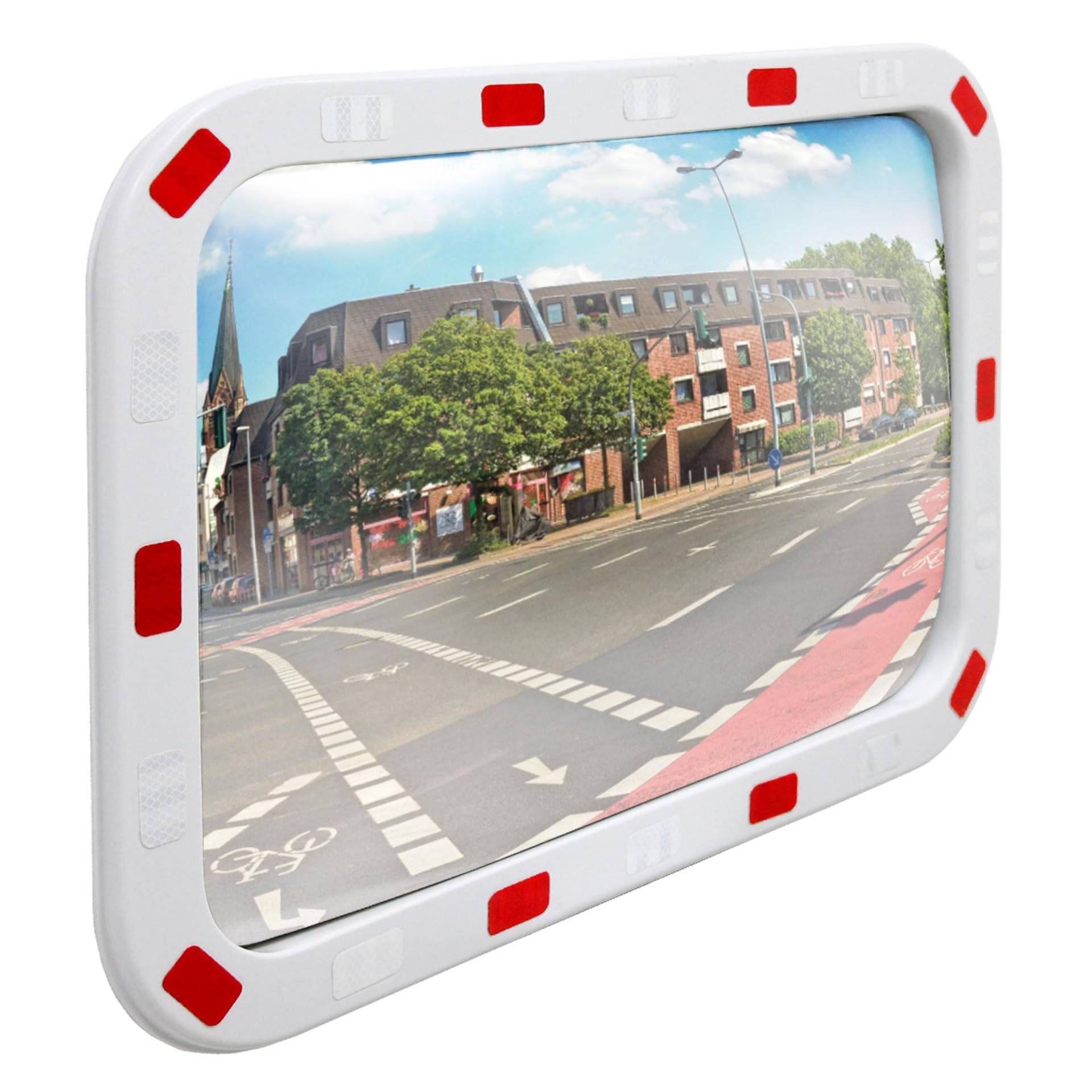 ECD Germany Verkehrsspiegel rechteckig 40x60 cm Reflektoren weiß-rot und Halterung, ABS-Kunststoff, wetterfest, unzerbrechlich, Sicherheitsspiegel Überwachungsspiegel Beobachtungsspiegel Konvexspiegel ECD Germany Verkehrsspiegel rechteckig 40x60 cm Reflektoren weiß-rot und Halterung, ABS-Kunststoff, wetterfest, unzerbrechlich, Sicherheitsspiegel Überwachungsspiegel Beobachtungsspiegel Konvexspiegel von ECD Germany