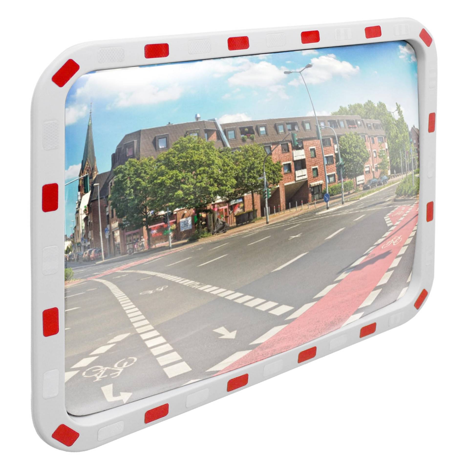 ECD Germany Verkehrsspiegel rechteckig 60x80 cm Reflektoren weiß-rot und Halterung, ABS-Kunststoff, wetterfest, unzerbrechlich, Sicherheitsspiegel Überwachungsspiegel Beobachtungsspiegel Konvexspiegel ECD Germany Verkehrsspiegel rechteckig 60x80 cm Reflektoren weiß-rot und Halterung, ABS-Kunststoff, wetterfest, unzerbrechlich, Sicherheitsspiegel Überwachungsspiegel Beobachtungsspiegel Konvexspiegel von ECD Germany