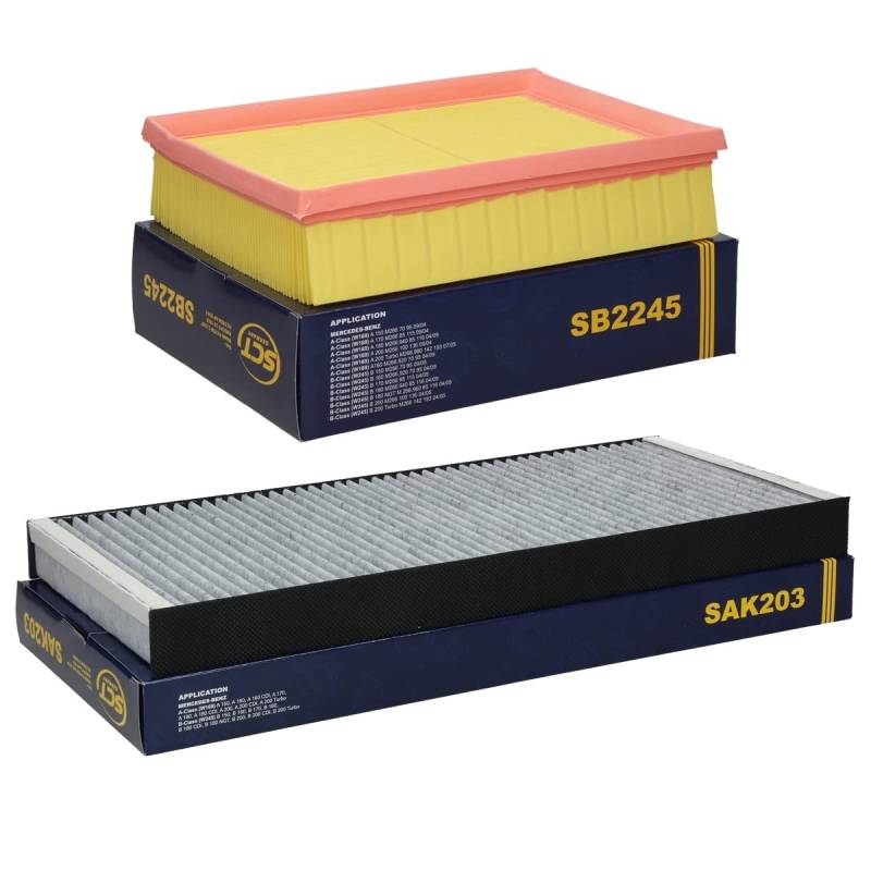 Inspektionspaket Wartungspaket Filterset 1 x Innenraumfilter mit Aktivkohle Typ Aktivkohlefilter 100% passgenau 1 x Luftfilter von ECD Germany