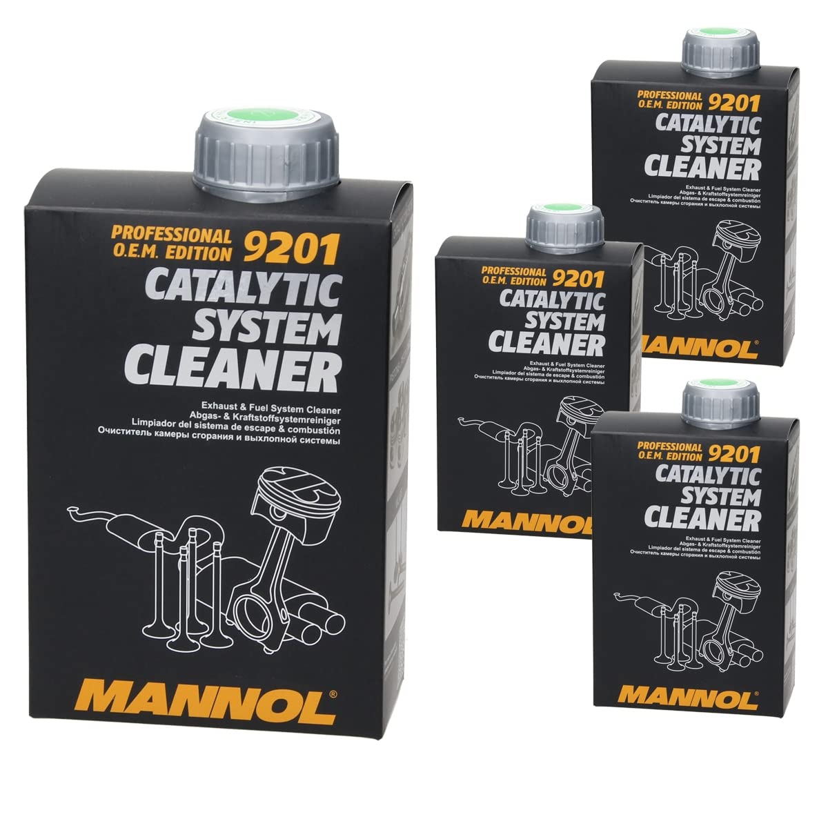 MANNOL 9201 Catalytic System Cleaner 4 x 500 ml, Abgas - & Kraftstoffsystemreiniger, Katalysator System Reiniger, Benzin Reiniger, Abgasreiniger Katalysatorschutz, Professionell O.E.M. Edition MANNOL 9201 Catalytic System Cleaner 4 x 500 ml, Abgas - & Kraftstoffsystemreiniger, Katalysator System Reiniger, Benzin Reiniger, Abgasreiniger Katalysatorschutz, Professionell O.E.M. Edition von ECD Germany
