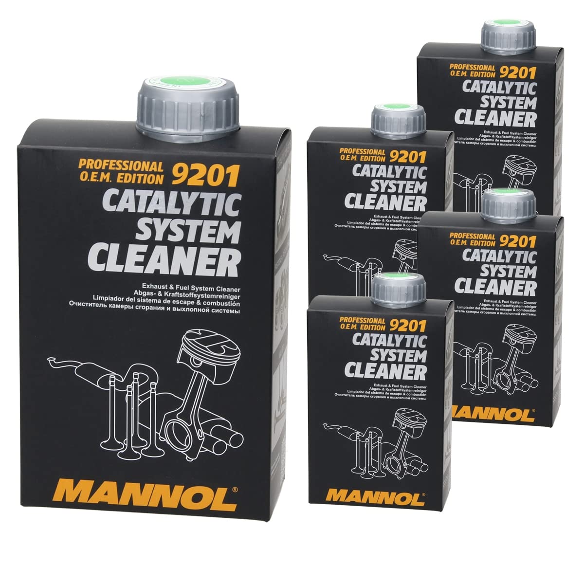MANNOL 9201 Catalytic System Cleaner 5 x 500 ml, Abgas - & Kraftstoffsystemreiniger, Katalysator System Reiniger, Benzin Reiniger, Abgasreiniger Katalysatorschutz, Professionell O.E.M. Edition MANNOL 9201 Catalytic System Cleaner 5 x 500 ml, Abgas - & Kraftstoffsystemreiniger, Katalysator System Reiniger, Benzin Reiniger, Abgasreiniger Katalysatorschutz, Professionell O.E.M. Edition von ECD Germany