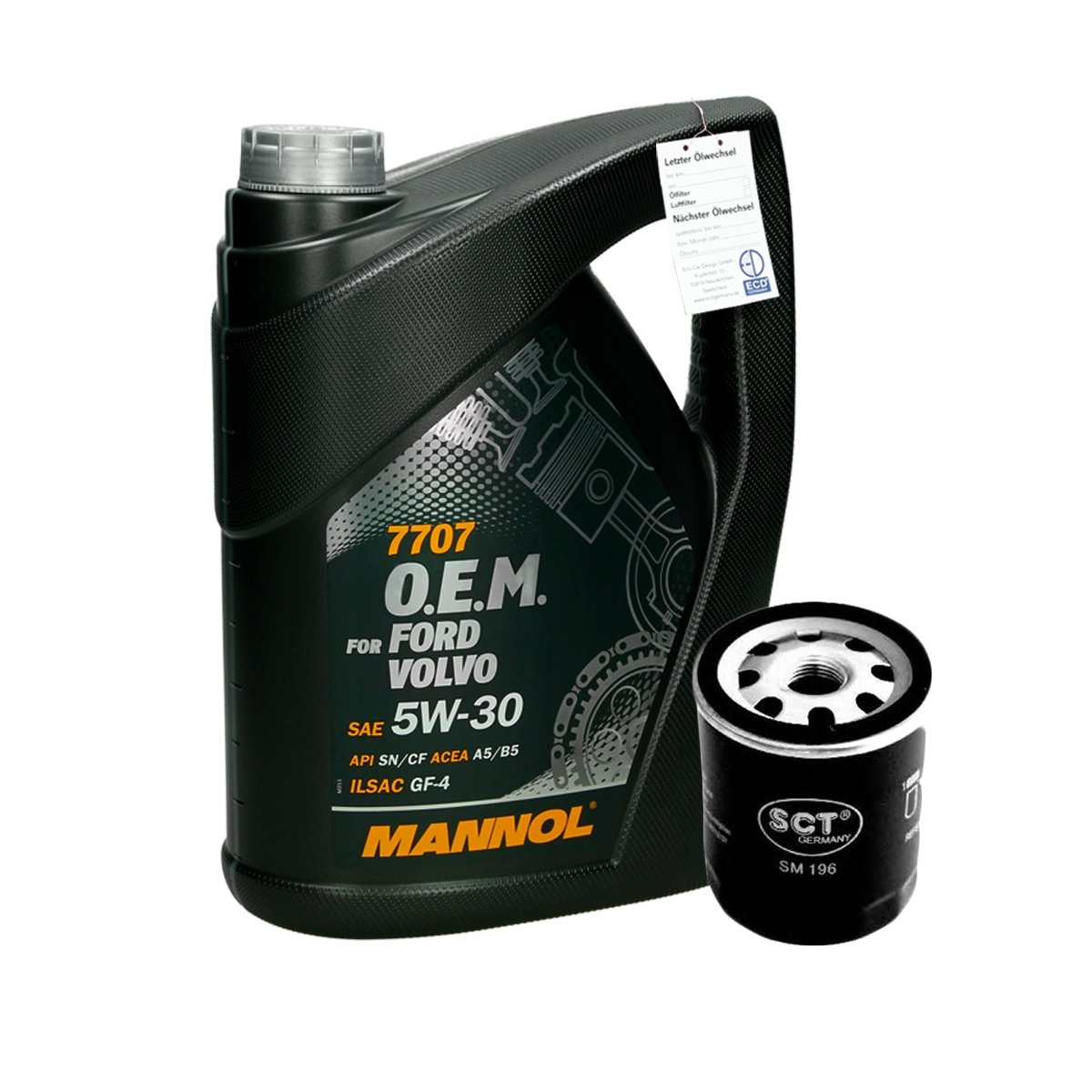 ECD Germany 5L 5W30 Mannol 7707 O.E.M. Motoröl + Ölfilter Motorölfilter Filter Höhe: 93mm von ECD Germany